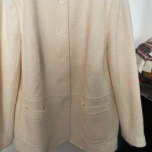 NWT Talbots Wow! Cream Boiled Wool Lined Blazer